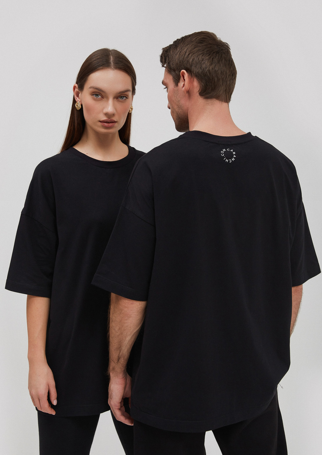 Black color unisex mega oversize T-shirt 